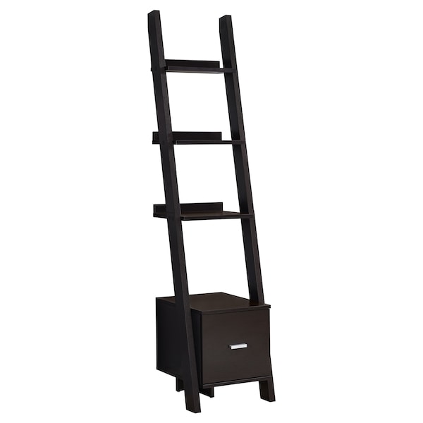 Monarch Specialties Bookshelf, Bookcase, Etagere, Corner, Ladder, 69"H, Office, Bedroom, Laminate, Brown, Contemporary I 2765 - main